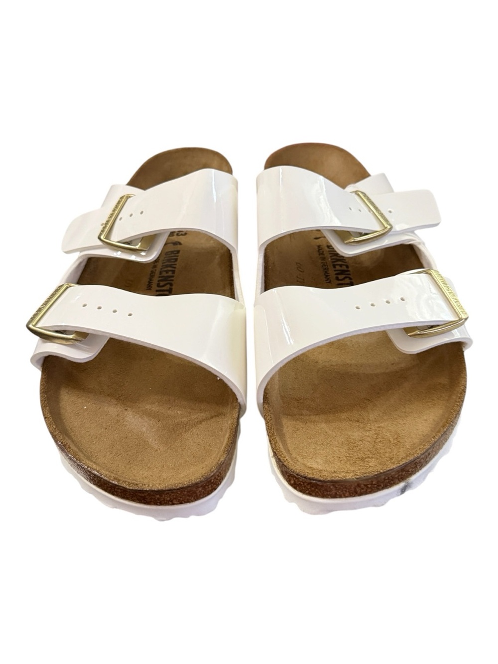 Birkenstock Arizona Patent White Leather Sandals Men’s 10 EU 43